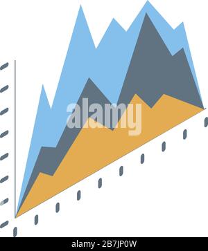 Deficit chart icon, isometric style Stock Vector