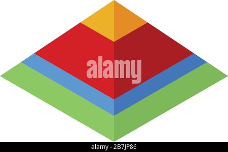 Pyramide chart icon, isometric style Stock Vector