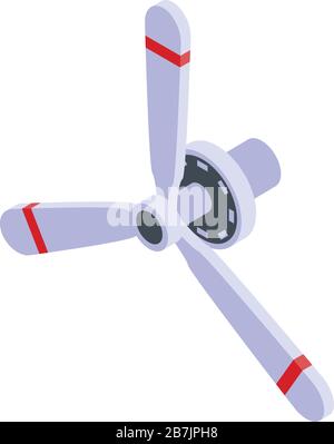 Aircraft repair propeller icon, isometric style Stock Vector