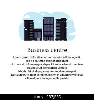 Black business centers buildings.Vector icon Stock Vector