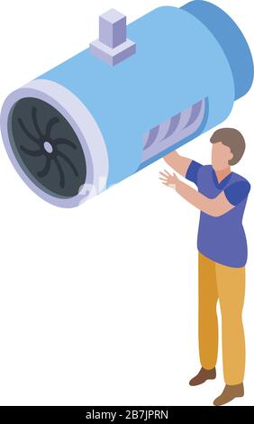 turbine inspection isometric icon vector. turbine inspection sign ...