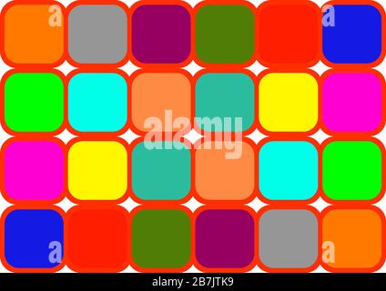 Rounded squares of different colors on a white background. Stock Vector