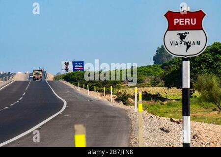 Panamerican highway in Peru . Ica department. Stock Photo
