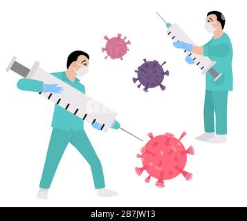 Quarantine, stop coronavirus epidemic design concept. Vector illustration Stock Vector