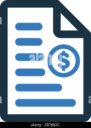 Bill, invoice, receipt icon- Well organized and fully editable Vector icon for vector stock and many other purposes. Stock Vector