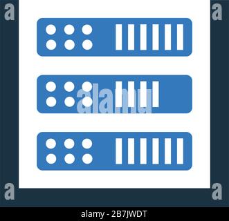 Pixel perfect Database, storage, server icon for commercial, print media, web or any type of design projects. Stock Vector