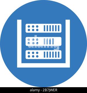 Pixel perfect Database, storage, server icon for commercial, print media, web or any type of design projects. Stock Vector