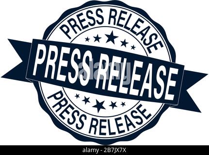 black press release. stamp. sticker. seal. round grunge vintage ribbon press release sign Stock Vector