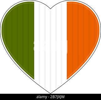 Heart shaped flag of Ireland Stock Vector