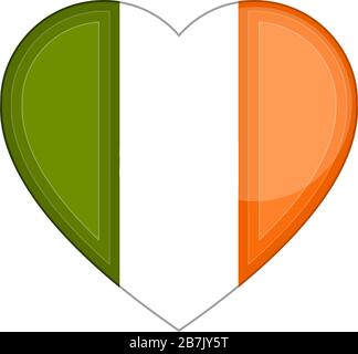 Heart shaped flag of Ireland Stock Vector