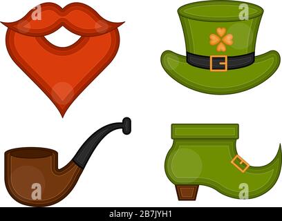 Set of irish elf accessories Stock Vector