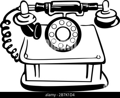retro old phone Stock Vector