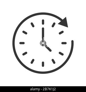 Clockwise rotation icon in thin line style. Passage of time. Vector  illustration. Linear Clock icon Stock Vector Image & Art - Alamy