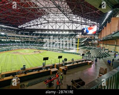 The new Texas Rangers stadium is completely air-conditioned with