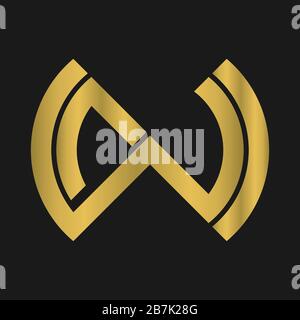 Letter NW or N W initial logo design in vector, Professional Letters monogram Logo on background. Stock Vector