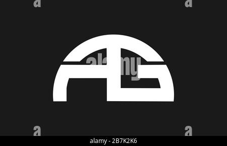 Letter AG or A G initial logo design in vector, Professional Letters monogram Logo on background. Stock Vector