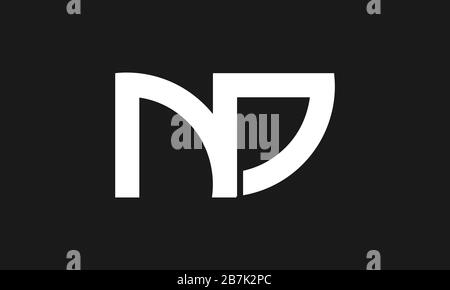 Letter ND or N D initial logo design in vector, Professional Letters monogram Logo on background. Stock Vector