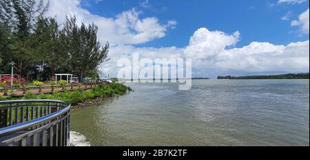 Telaga Air, Sarawak / Malaysia - March 15, 2020: The Beautiful Fishing Village of Telaga Air Stock Photo