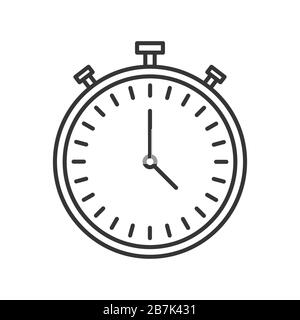 Stopwatch icon in thin line style. Linear Stopwatch icon isolate. Passage of time. Vector illustration. Stock Vector