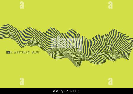 Abstract trendy green wavy pattern design artwork background. Use for ad, poster, artwork, template design. illustration vector eps10 Stock Vector