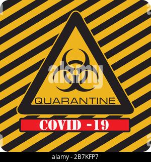 Industrial biohazard warning sign of coronavirus. Vector illustration Stock Vector