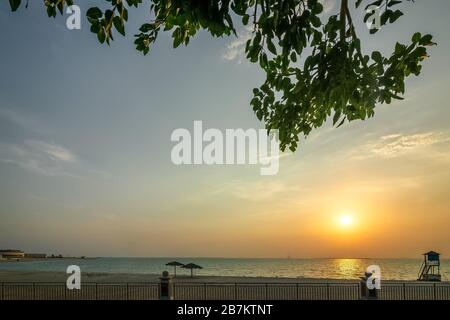 Morning view in Fanateer Beach - Al Jubail City,Saudi Arabia Stock ...