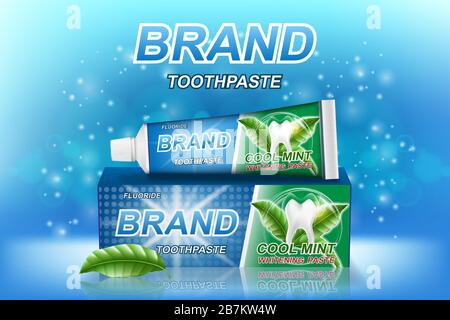 Toothpaste With Mint Advertising Poster Vector Stock Vector Image & Art ...