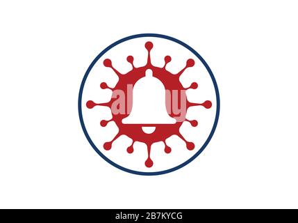 Corona virus alert sign symbol. Covid-19, Corona virus infection emblem flat vector illustration. Stock Vector