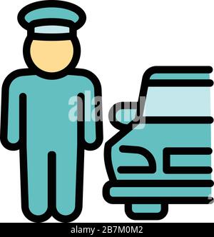 Car valet icon. Outline car valet vector icon for web design isolated on white background Stock Vector