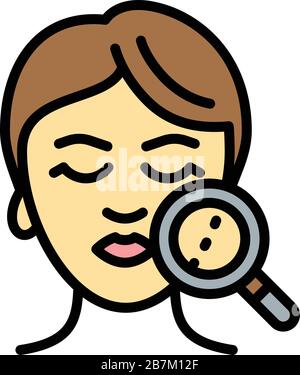Lifting facial magnifier icon. Outline lifting facial magnifier vector icon for web design isolated on white background Stock Vector