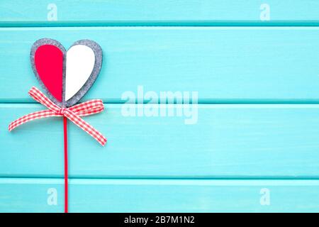 Heart on a wooden background. Valentine's Day. Wood background. Stock Photo