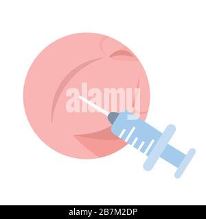 smile lines dermal hyaluronic acid filler rejuvenation injection medical cosmetic procedures for face skin anti-aging aesthetic medicine concept vector illustration Stock Vector