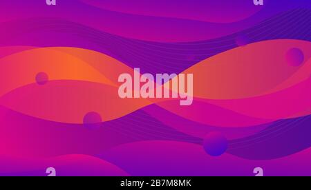 Colored futuristic bright purple and orange background vector graphic illustration Stock Vector