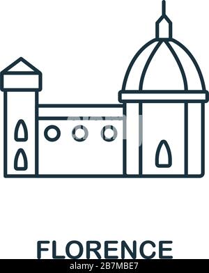 Florence icon from italy collection. Simple line Florence icon for templates, web design and infographics Stock Vector