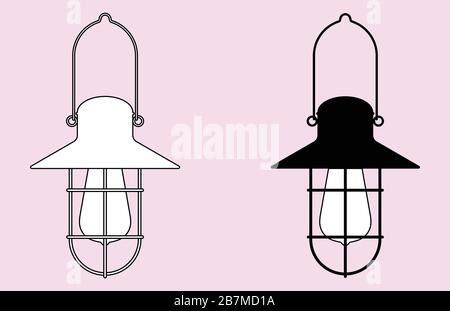 Lantern icons set. Flat vector Stock Vector