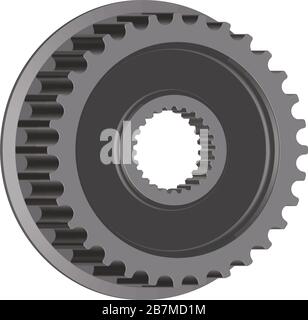 Timing pulley. Machine parts. 3D effect vector Stock Vector