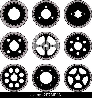 Timing pulley. Machine parts. Vector illustration Stock Vector
