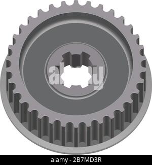 Timing pulley. Timing gear. 3D effect vector Stock Vector
