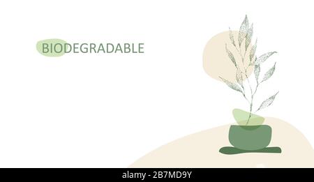 biodegradable Icon logo. Background concept design. recycle Symbol logo illustration. Organic vector eco emblem. Stock Vector