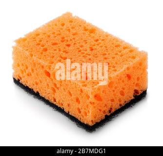 sponge for washing dishes isolated on white background Stock Photo
