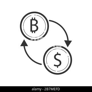 Money exchange icon. Stock vector illustration, simple design for logo, website or app. Stock Vector
