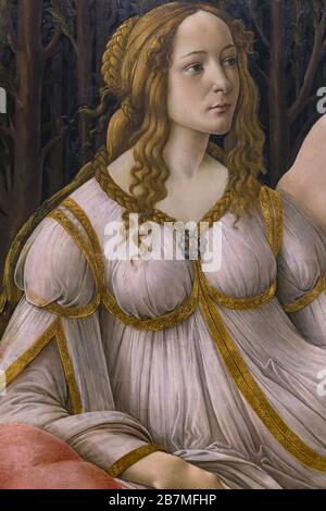 Venus and Mars, detail, Sandro Botticelli, circa 1485, Stock Photo