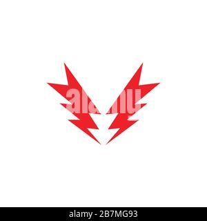 thunder down arrow logo vector Stock Vector