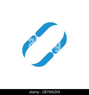 simple capsule shape curves geometric logo vector Stock Vector