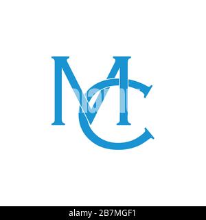 letter mc linked overlap logo vector Stock Vector