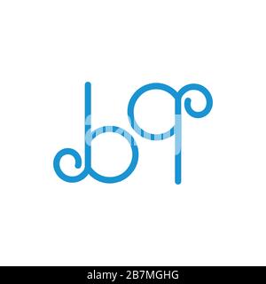 letter bq thin line spiral logo vector Stock Vector