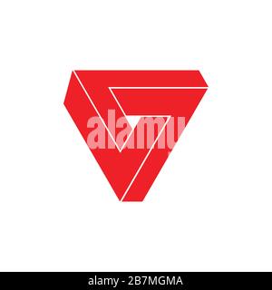 3d triangle geometric infinity logo vector Stock Vector