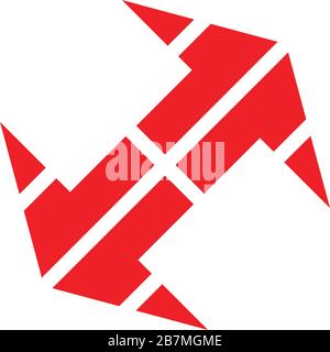 opposite arrow simple geometric logo vector Stock Vector