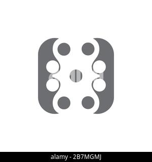 dots square curves abstract logo vector Stock Vector