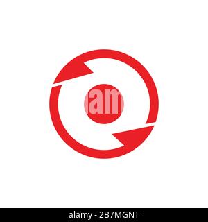 circle geometric rotation arrow center logo vector Stock Vector